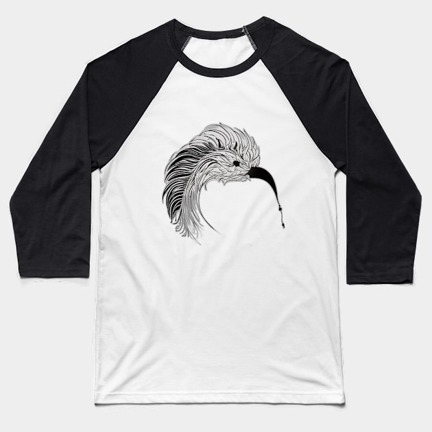 Monochrome Betta Fish Artwork No. 450 Baseball T-Shirt by cornelliusy